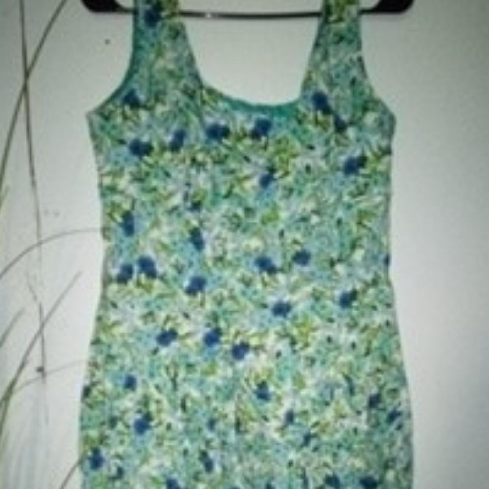 Blue Floral Fit and Flare Tea Dress